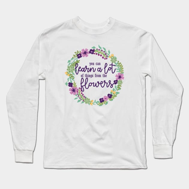 Violet Flowers Long Sleeve T-Shirt by DreamersDesignCo